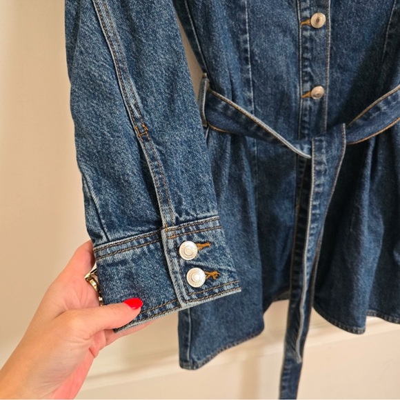 Zara denim long sleeve mini dress nwt - Picture 6 of 8